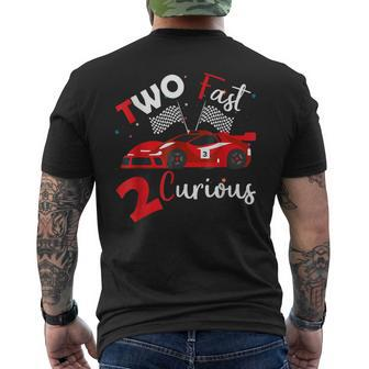 Two Fast 2 Curious Toddler Birthday Decorations 2Nd Bday Men's T-shirt Back Print - Monsterry