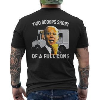 Two Scoops Short Of A Full Cone Biden Men's Back Print T-shirt | Mazezy