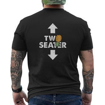 Two Seater Swinger Upside Down Pineapple Men's T-shirt Back Print | Mazezy