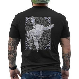 Ty Meiers Happy Goat Gifts For Goat Lovers Funny Gifts Mens Back Print T-shirt | Mazezy