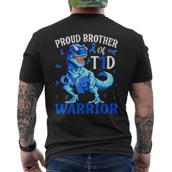 Type 1 Diabetes Proud Brother Of A T1d Warrior Men's T-shirt Back Print | Mazezy