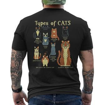 Types Of Cat Funny Comparison Cat Pet Lover Owner Mens Back Print T-shirt - Monsterry