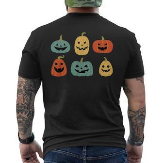 Types Of Pumpkin Jack O Lantern Collection Retro Halloween Men's T-shirt Back Print