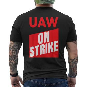 Uaw Strike 2023 United Auto Workers Union Uaw On Strike Red Men's T-shirt Back Print - Monsterry