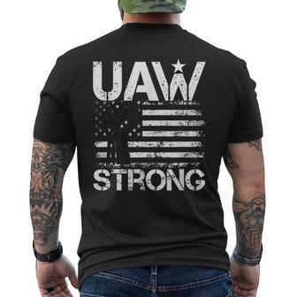 Uaw Strike 2023 United Auto Workers Union Uaw Strong Red Men's T-shirt Back Print | Mazezy