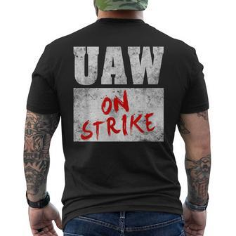 Uaw On Strike Red United Auto Union Workers Uaw Striking Men's T-shirt Back Print | Mazezy
