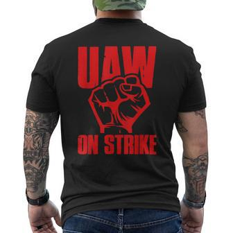 Uaw On Strike Red United Auto Union Workers Uaw Striking Men's T-shirt Back Print - Seseable