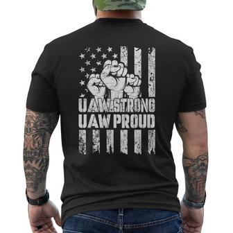 Uaw Strong Solidarity Uaw Proud Union Uaw Laborer Worker Men's T-shirt Back Print - Seseable