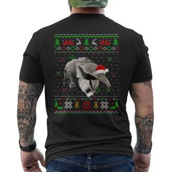 Ugly Christmas Pajama Sweater Anteater Animals Lover Men's T-shirt Back Print | Mazezy
