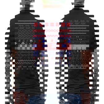 Ugly Christmas Sweater America Flag Usa Christmas 2023 Men's T-shirt Back Print - Monsterry