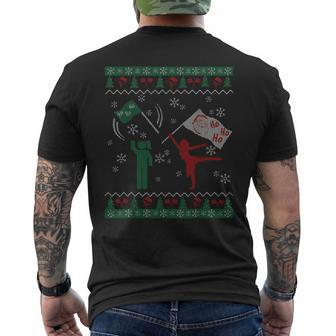 Ugly Christmas Sweater Color Guard Winter Guard Men's T-shirt Back Print | Mazezy CA