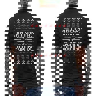 Ugly Christmas Sweater Christmas Is Coming Holiday Men's T-shirt Back Print - Monsterry
