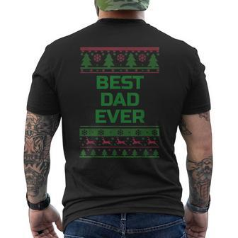 Ugly Christmas Sweater Best Dad Ever Men's T-shirt Back Print - Monsterry DE