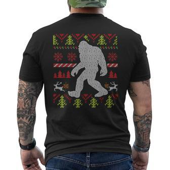 Ugly Christmas Sweater Short Sleeve Bigfoot I Believe Men's T-shirt Back Print - Monsterry UK