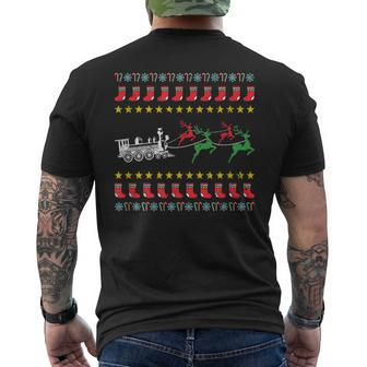 Ugly Christmas Sweater For Model Train Lover Men's T-shirt Back Print | Mazezy