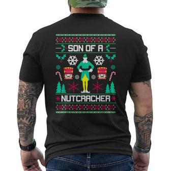 Ugly Christmas Sweater Son Of A Nutcracker Novelty Men's T-shirt Back Print | Mazezy