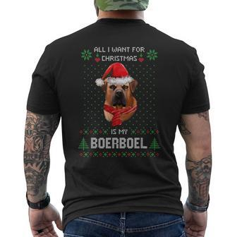 Ugly Sweater All I Want For Christmas Is My Boerboel Xmas Men's T-shirt Back Print - Monsterry DE