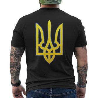 Ukraine Trident Zelensky Military Emblem Symbol Patriotic Men's T-shirt Back Print - Thegiftio UK