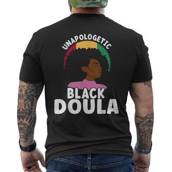 Unapologetic Black Doula Junenth African American Afro Mens Back Print T-shirt | Mazezy