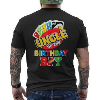 Uncle Of The Birthday Boy Uno Dad Papa Father 1St Bday Men's T-shirt Back Print