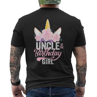 Uncle Of The Birthday Girl Father Unicorn Birthday Men's Back Print T-shirt | Mazezy
