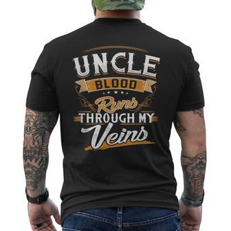 Uncle Blood Runs Through My Veins Best Family Men's T-shirt Back Print - Seseable
