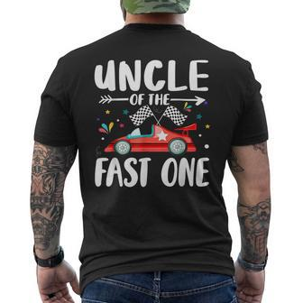 Uncle Of The Fast One Birthday 1St Race Car Family Matching Men's T-shirt Back Print - Monsterry