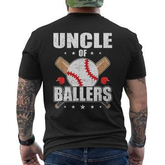 Uncle Of Ballers Baseball Softball Lover Uncle Mens Back Print T-shirt | Mazezy
