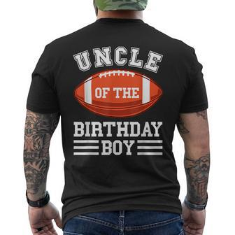 Uncle Of The Birthday Boy Football Birthday Matching Mens Back Print T-shirt | Mazezy