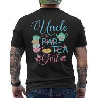 Uncle Of The Partea Girl Time To Par Tea Matching Family Funny Gifts For Uncle Mens Back Print T-shirt | Mazezy