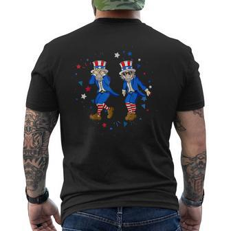Uncle Sam Griddy 4Th Of July Fourth Dance Men's Back Print T-shirt | Mazezy
