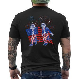 Uncle Sam Griddy 4Th Of July Funny Independence Day Boy Kids Mens Back Print T-shirt | Mazezy