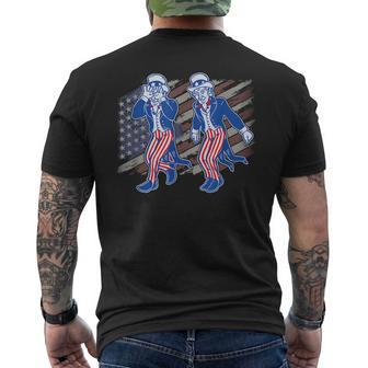 Uncle Sam Griddy 4Th Of July Independence Day American Flag Men's Crewneck Short Sleeve Back Print T-shirt