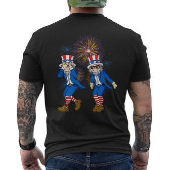 Uncle Sam Griddy Dance Funny 4Th Of July Independence Day Men's Crewneck Short Sleeve Back Print T-shirt