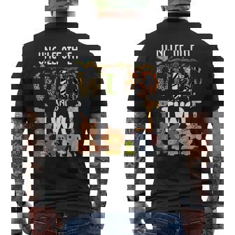 Uncle Of The Wild And Two Zoo Birthday Safari Jungle Animal Men's Back Print T-shirt | Mazezy