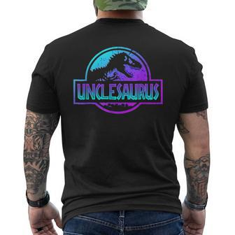 Unclesaurus Dinosaur Rex Father Day For Dad Men's Back Print T-shirt | Mazezy UK
