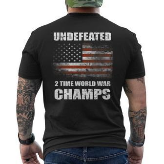 Undefeated 2 Time World War T 4Th Of July Men's T-shirt Back Print | Mazezy
