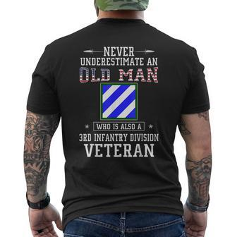Never Underestimate A 3Rd Infantry Division Veteran Men's Back Print T-shirt | Mazezy