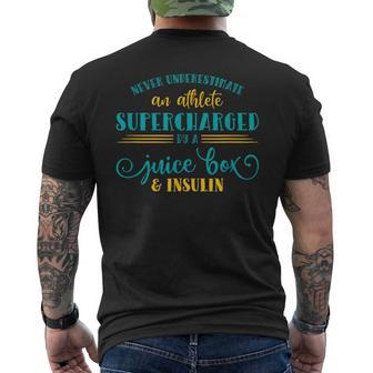 Never Underestimate An Athlete Supercharged Diabetic Men's T-shirt Back Print - Seseable