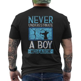 Never Underestimate A Boy With A Bow Arrow Archery Archer Men's T-shirt Back Print - Thegiftio UK