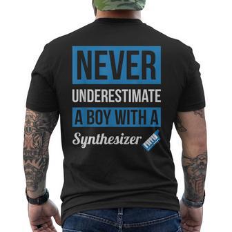 Never Underestimate A Boy With A Synthesizer Men's T-shirt Back Print - Monsterry AU