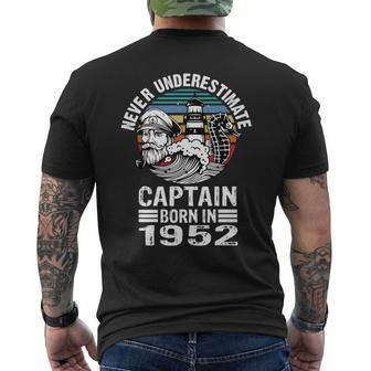 Never Underestimate Captain Born In 1952 Captain Sailing Men's T-shirt Back Print - Seseable