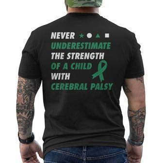 Never Underestimate A Child With Cerebral Palsy Men's T-shirt Back Print - Seseable