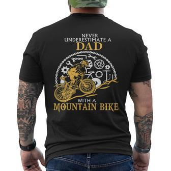 Never Underestimate A Dad With A Mountain Bike Dad T Men's T-shirt Back Print | Seseable UK
