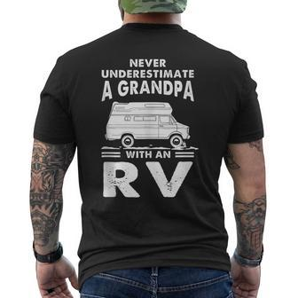 Never Underestimate A Grandpa With Rv Camping Camper Men's T-shirt Back Print - Monsterry UK