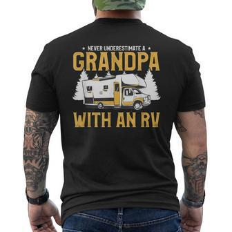 Never Underestimate A Grandpa With An Rv Motorhome Camping Men's T-shirt Back Print | Mazezy