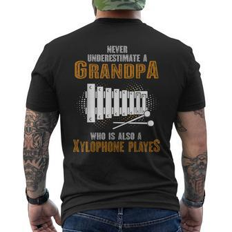 Never Underestimate Grandpa Who Is Also A Xylophone Player Men's T-shirt Back Print | Mazezy