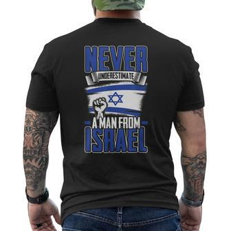 Never Underestimate A Man From Israel National Flag Men's T-shirt Back Print | Mazezy