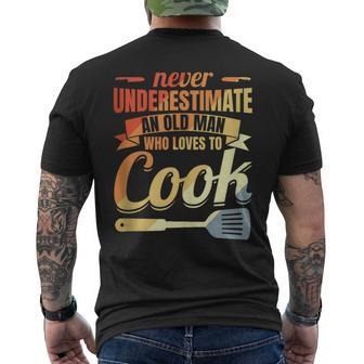 Never Underestimate An Old Cook Men's T-shirt Back Print - Monsterry DE