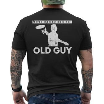 Never Underestimate The Old Guy Disc Men's T-shirt Back Print - Monsterry DE